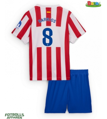Atletico Madrid Pablo Barrios #8 Hemmaställ Barn 2025-26 Kortärmad (+ Korta byxor)